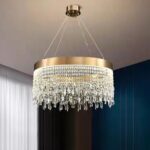 CHANDELIERS DESROCH BRUSH AMBER GOLD 3000K INDOOR CRYSTAL 50W