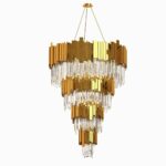 CHANDELIER E14 BRUSHED BRASS CHANDELIER