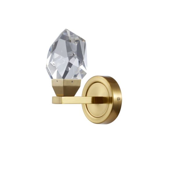 Wall Light G4*1 Brass Metal Clear Crystal