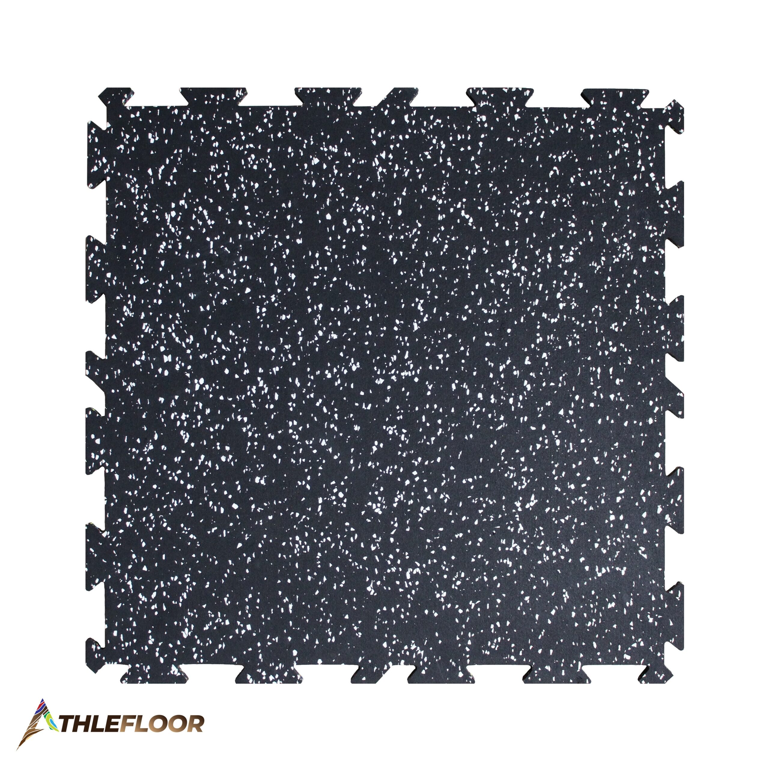 4 THLEFLOOR Rubber Interlocking Tile Flooring Color Black with Whire - Image 1