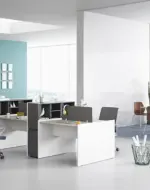 Vee Cluster Face to Face with Fixed Pedestal Clearance Workstations - Image 5