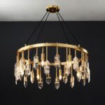 CHANDELIER DESROCH MULTIPLE PENDANTS 3000K COPPER COLOR LUMINAIRES 40W