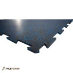 THLEFLOOR Rubber Interlocking Tile Flooring Color Black with Blue - Image 3