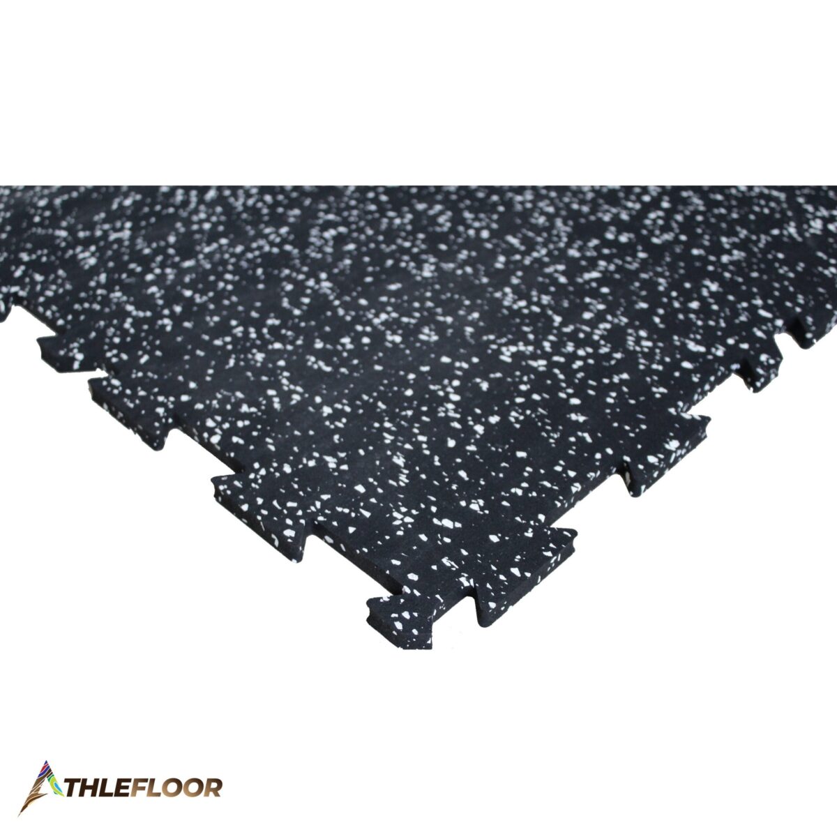 THLEFLOOR Rubber Interlocking Tile Flooring Color Black with Whire - Image 3