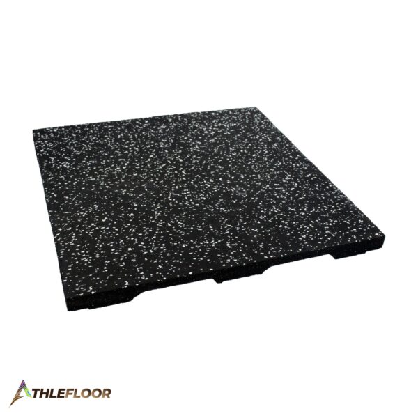 THLEFLOOR Rubber Tile Flooring Color Black with White