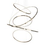 CHANDELIER LUMIDECO SWRIL SUSPENDED LIGHT 3000K BLACK LUMINAIRES 80W