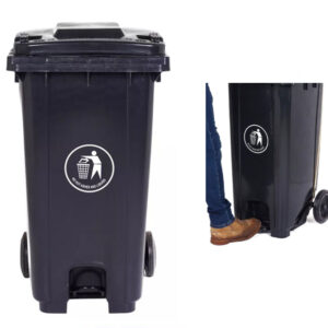 240 ltr Industrial Garbage Drum with Wheels and Pedal