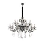 CHANDELIER DUNJA SUSPENSION LAMP CHROMED METAL CLEAR CRYSTALS