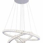 CHANDELIER MARILYN SUSPENSION LAMP CHROMED METAL K5 CLEAR CRYSTALS