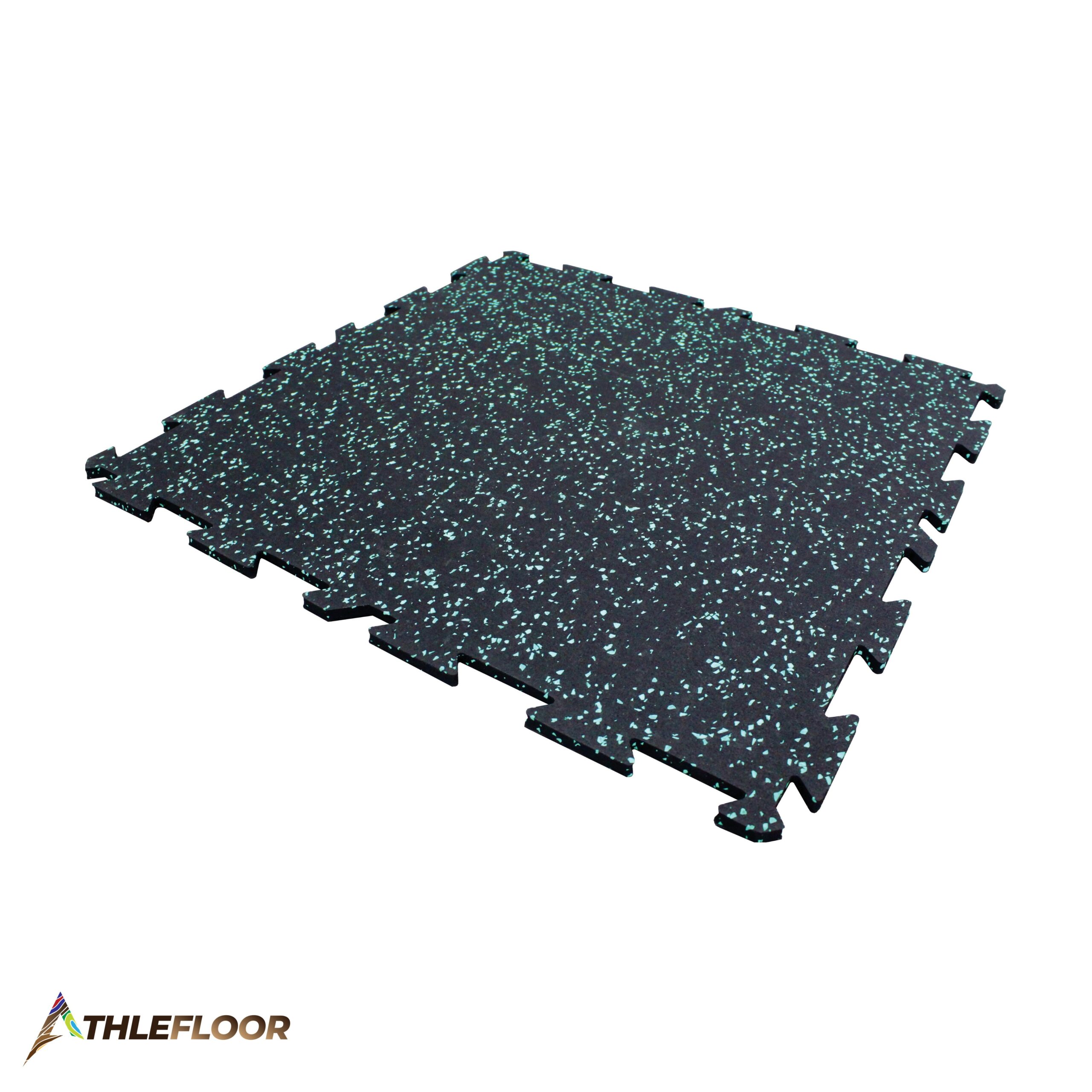 7 THLEFLOOR Rubber Interlocking Tile Flooring Color Black with Green - Image 1