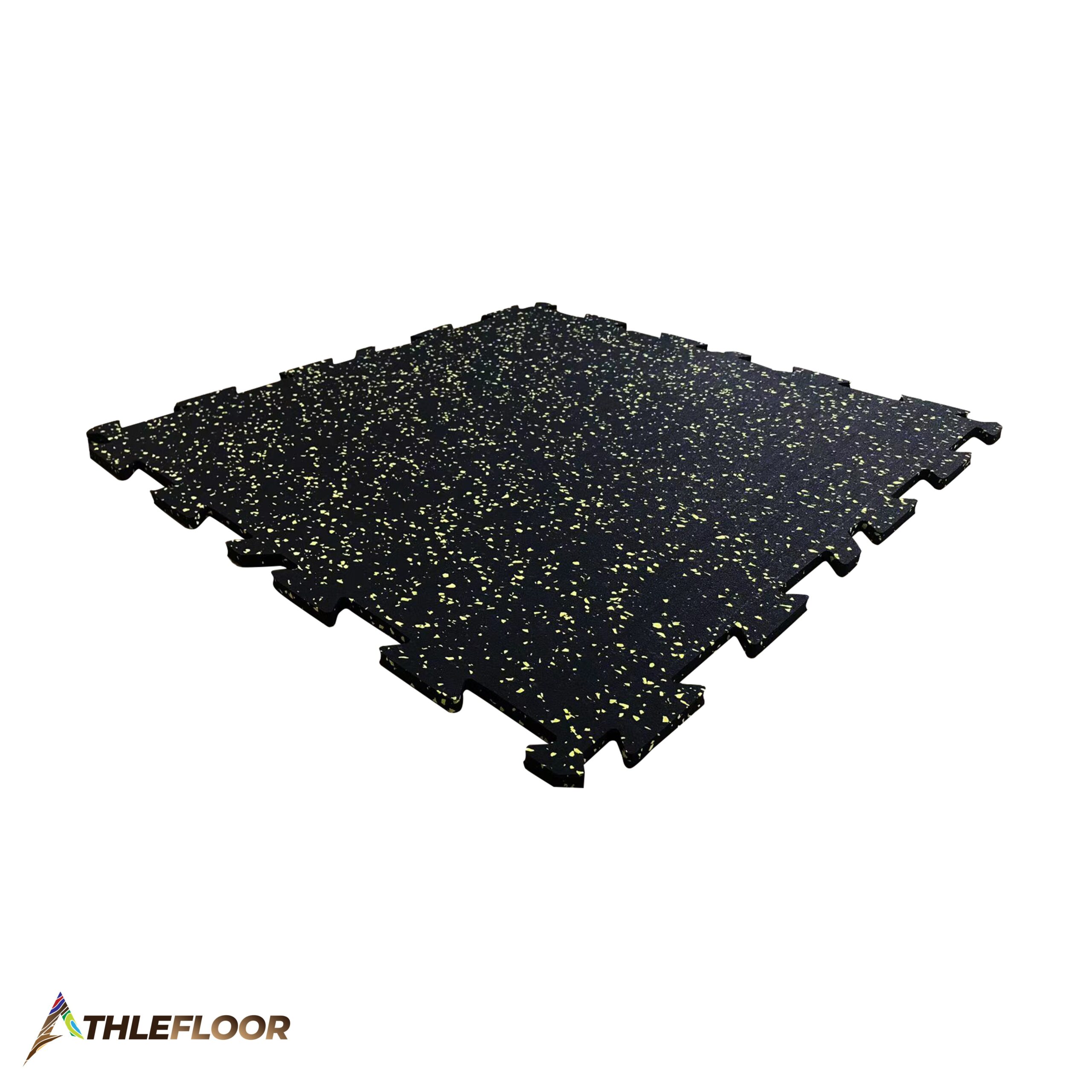 7 THLEFLOOR Rubber Interlocking Tile Flooring Color Black with Yellow - Image 1