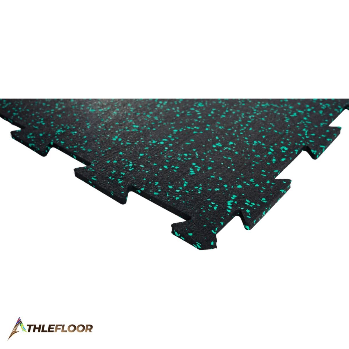THLEFLOOR Rubber Interlocking Tile Flooring Color Black with Green - Image 2