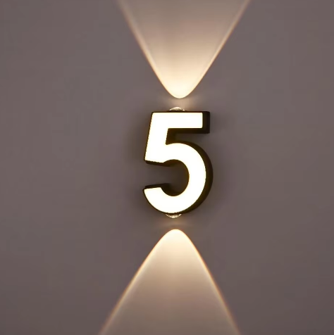 7W LED Wall Lamp Digit Number Indoor amp Outdoor IP65 Waterproof Modern Minimalism Style