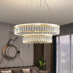 CHANDELIER LED Modern Dimmable Chrome Gold Home Deco Crystal Oval Lighting