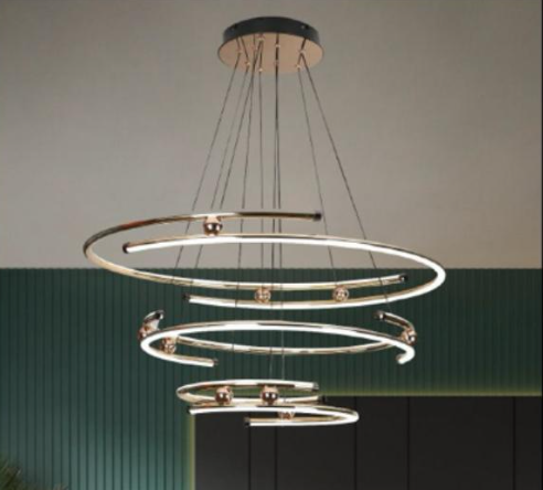 Chandelier LED Pendant Light Gold Modern LED 2 Rings Irregular Round Chandelier LED Pendant Light Gold Modern LED 2 Rings Irregular Round