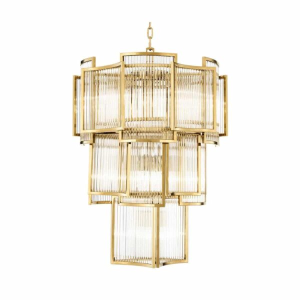 CHANDELIER DESROCH IRON GLASS 24K PLATING PENDANT