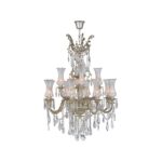 CHANDELIER DESROCH ALUMINIUM CHINESE CYRSTAL GLASS PENDANT