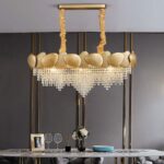 CHANDELIER GOLD IRREGULAR CRYSTAL CHANDELIER
