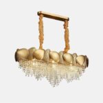 CHANDELIER GOLD IRREGULAR CRYSTAL CHANDELIER