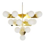 CHANDELIER GOLD METAL GLASS LED PENDANT LAMP