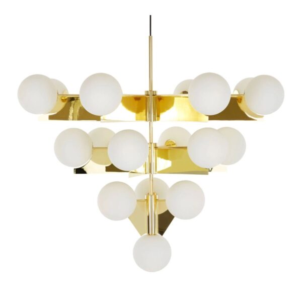 CHANDELIER GOLD METAL GLASS LED PENDANT LAMP