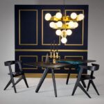 CHANDELIER GOLD METAL GLASS LED PENDANT LAMP