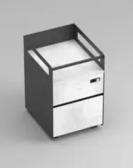 Mobile Office Pedestal with Black and Walnut Finish