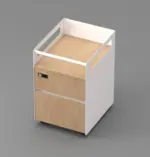 Agile Mobile Pedestal (White Body) Maryland Walnut A