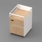 Agile Mobile Pedestal (White Body) Maryland Walnut A