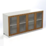 Linea Uno Credenza in Glass Doors W1800 x D470 x H920mm Cabinet