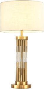 Postmodern Table Light with Fabric Shade Bedroom Bedside Lighting Luxury Gold Night Lamp for Living Room