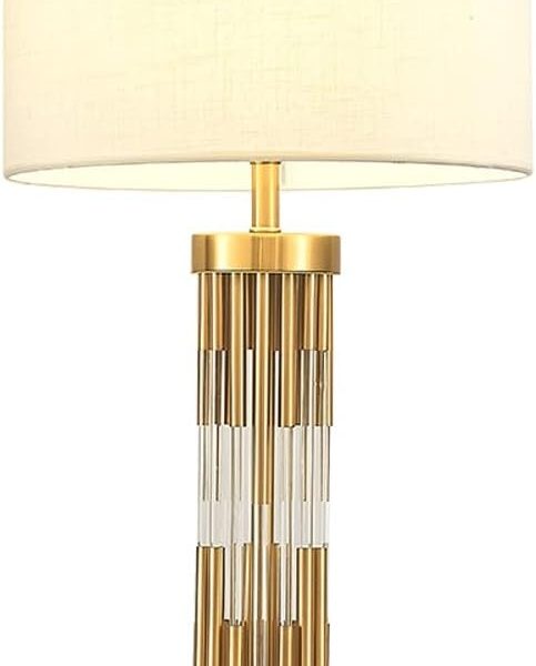 Postmodern Table Light with Fabric Shade Bedroom Bedside Lighting Luxury Gold Night Lamp for Living Room