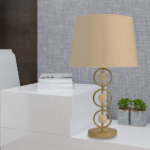 Modernism Drum Shade Desk Light Fabric 1 Bulb Night Table Lamp