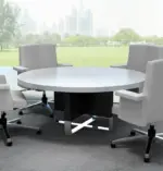 Linea Uno Large Round Meeting Table D1600 x H750mm Meeting & Conference - Image 4