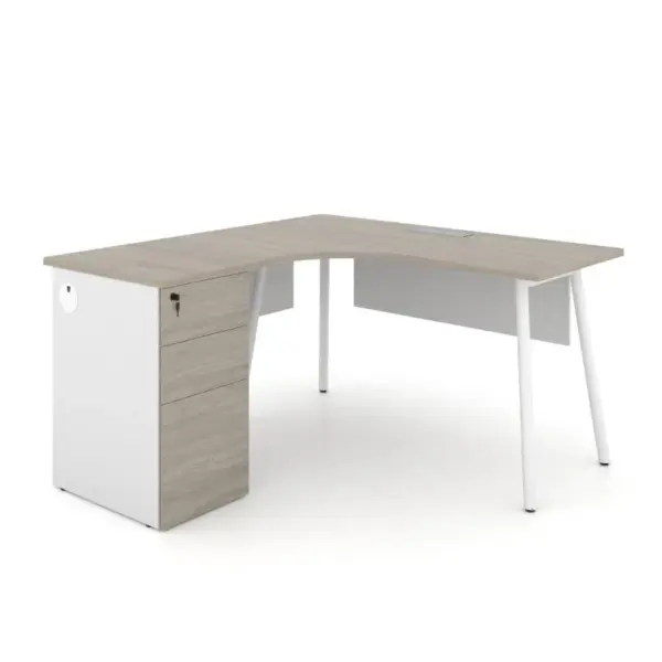 Nora L-Shaped Desk with Pedestal W1500 x D1500 x H750mm Workstations