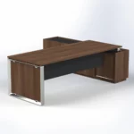 Modern Executive Desk with Credenza Return Design