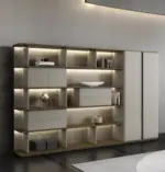 Ring Executive Wall Storage W3320 x D450 x H2035mm Cabinet Mocha Teakwood - Image 2