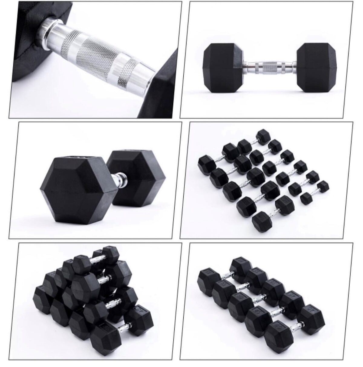 IVANKO Hex Rubber Dumbbell Pair - Image 6