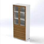 Linea Uno Tall Cabinet with Half Glass Doors W900 x D470 x H2137mm - Image 2