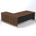 Linea Due with Open Shelf Return Executive Desks - Image 2
