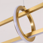 Gold modern slimline curve/linear line feature pendant LED light - Image 4