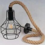 CENSEE Rustic Rope Metal Home Decor Hanging Ceiling Light Decorative Item Pendants Ceiling Lamp