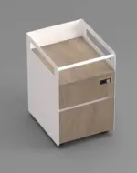 Agile Mobile Pedestal (White Body) Maryland Walnut A - Image 2