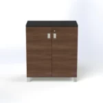 Linea Due Small Cabinet W800 x D420 x H920mm Maryland Walnut B - Image 2
