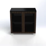 Linea Uno Small Cabinet with Glass Doors W900 x D470 x H92mm - Image 2