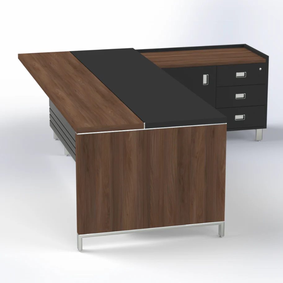 3 Linea Due with Credenza Return (Premium) Executive Desks - Image 1