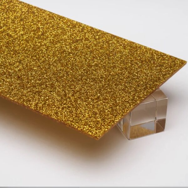 Glitter gold acrylic sheet F-210 – 3MM for signage and logos