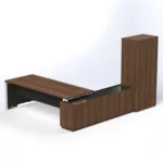 Elite Desk with Credenza Return & Cabinet Executive Desks - Image 3