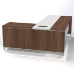 Linea Due with Open Shelf Return (Premium) W2000 x D1800 x H750mm Executive Desks - Image 2