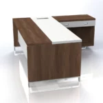 Linea Due with Open Shelf Return (Premium) W1800 x D1800 x H750mm Executive Desks - Image 3